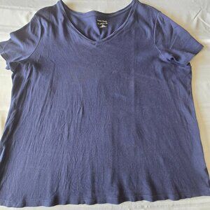 Women's Size 3X The Studio Tee Blue V-Neck T-Shirt